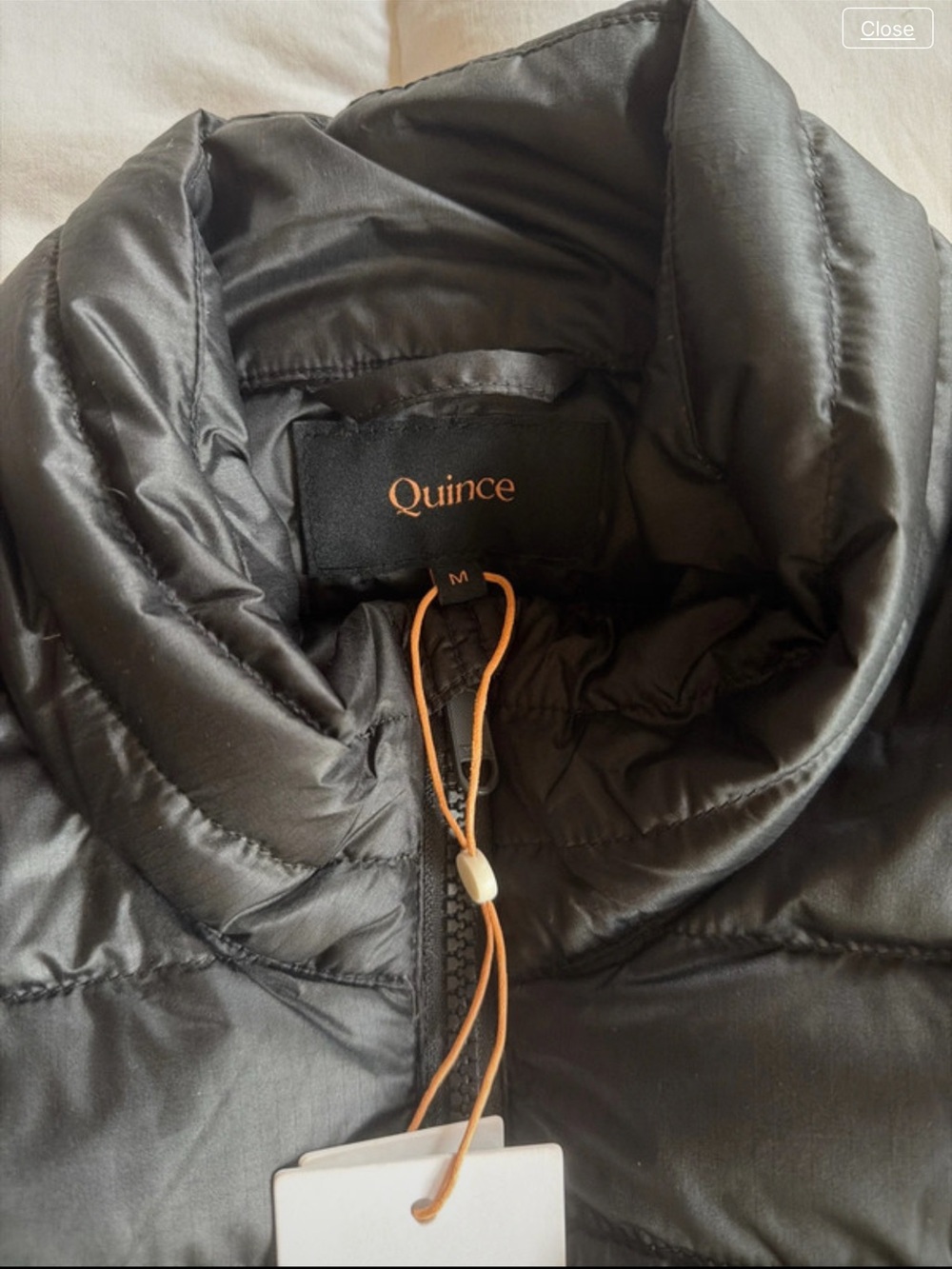 NWT Quince lightweight Quilted Puffer Vest in Black M 8 - 10 - Picture 3 of 5